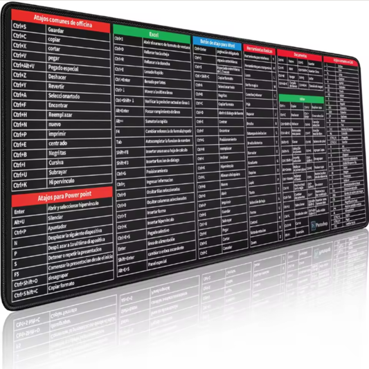 Mousepad con Atajos Esenciales de Excel