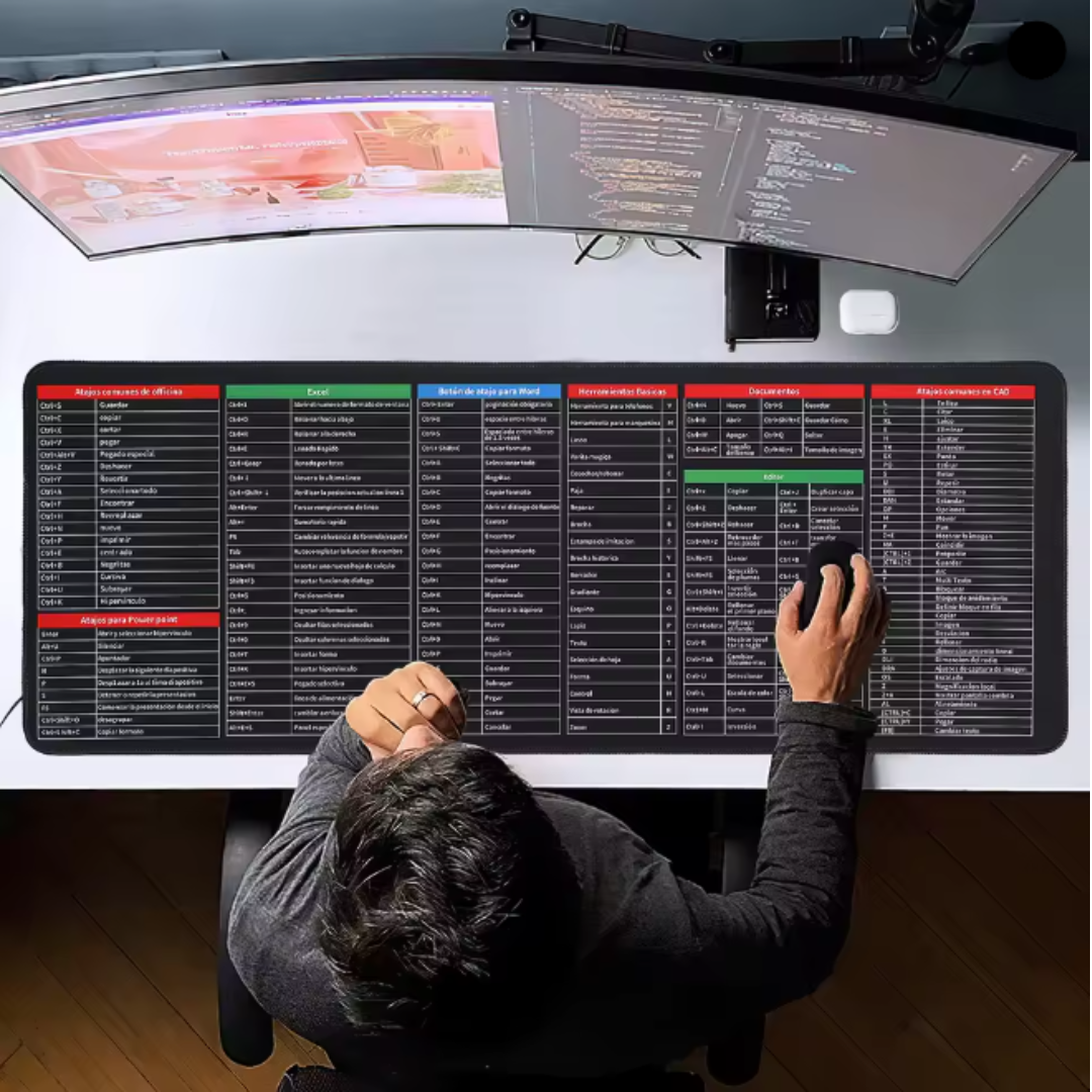 Mousepad con Atajos Esenciales de Excel