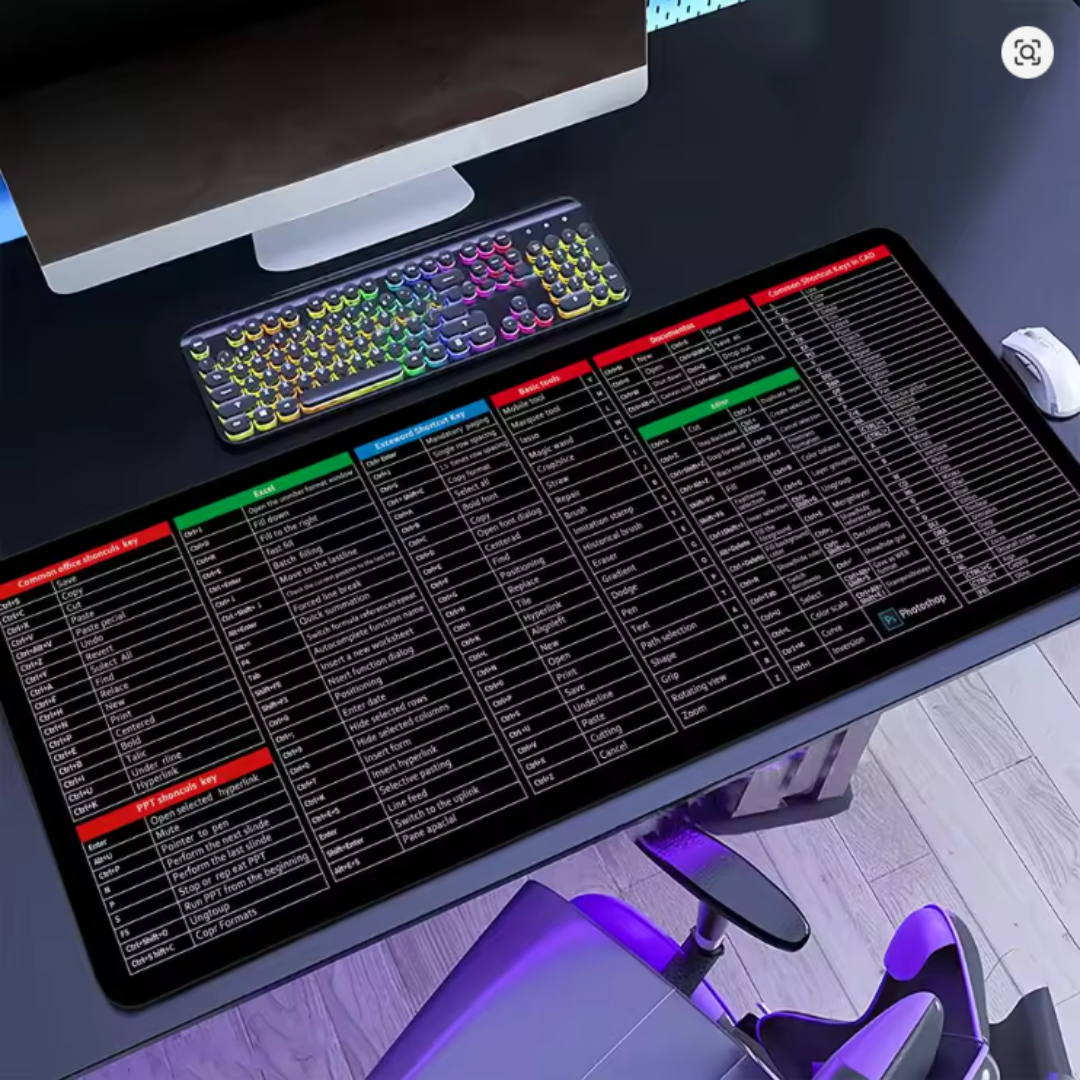 Mousepad con Atajos Esenciales de Excel