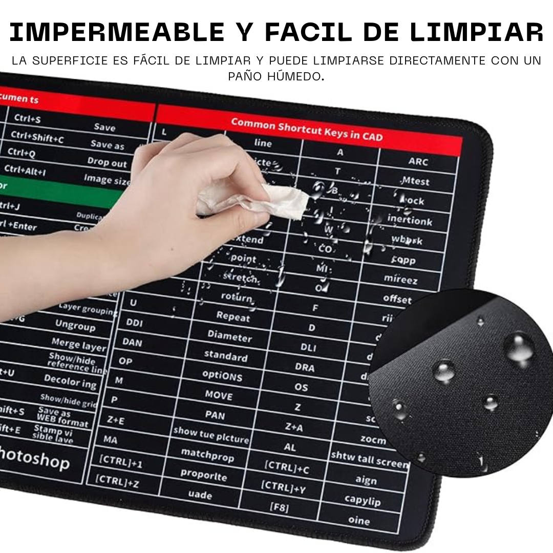 Mousepad con Atajos Esenciales de Excel